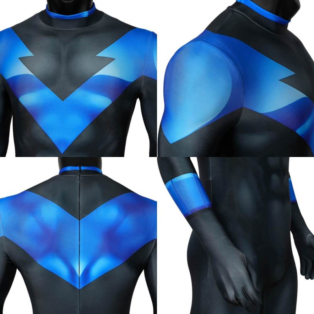 Batman: Under the Red Hood Nightwing Cosplay Costume 3D Print Jumpsuit Takerlama