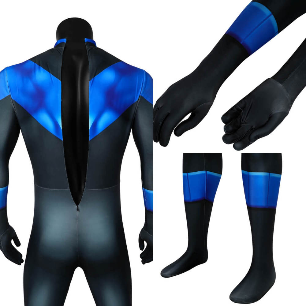 Batman: Under the Red Hood Nightwing Cosplay Costume 3D Print Jumpsuit Takerlama