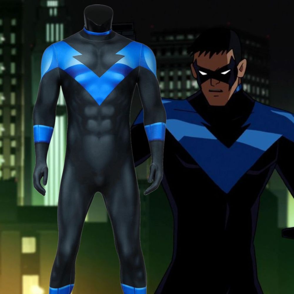 Batman: Under the Red Hood Nightwing Cosplay Costume 3D Print Jumpsuit Mask Takerlama