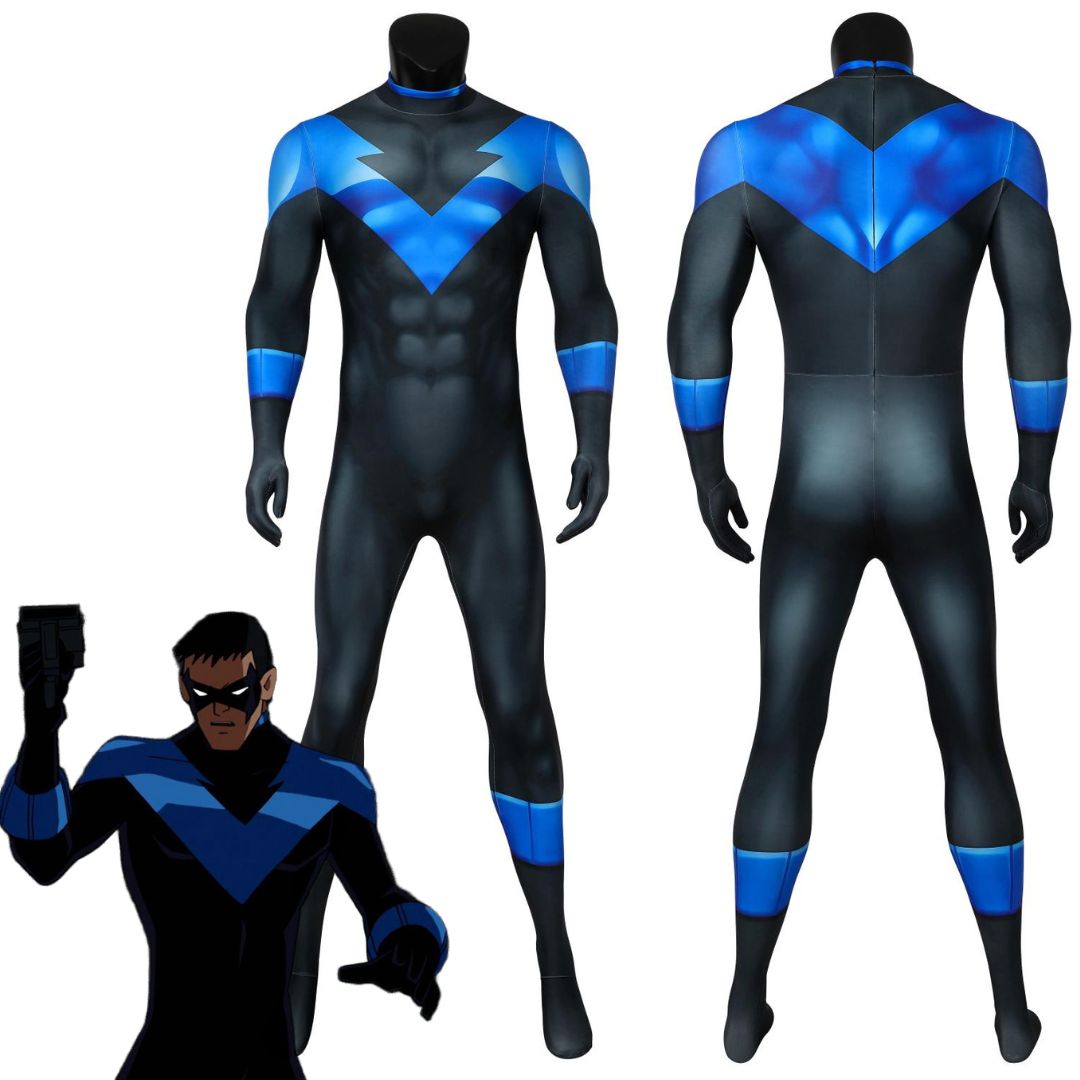 Under the Red Hood Nightwing Cosplay Costume 3D Print Jumpsuit Mask Takerlama