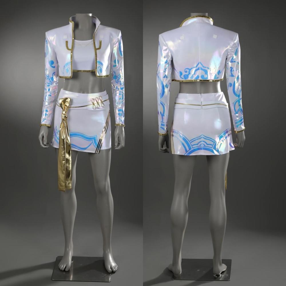 Kpop Demon Hunters Mira What It Sounds Like White Cosplay Costume Top Level Takerlama