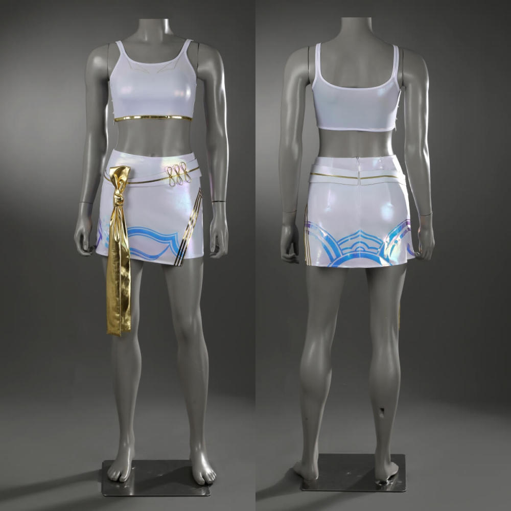 Kpop Demon Hunters Mira What It Sounds Like White Cosplay Costume Top Level Takerlama