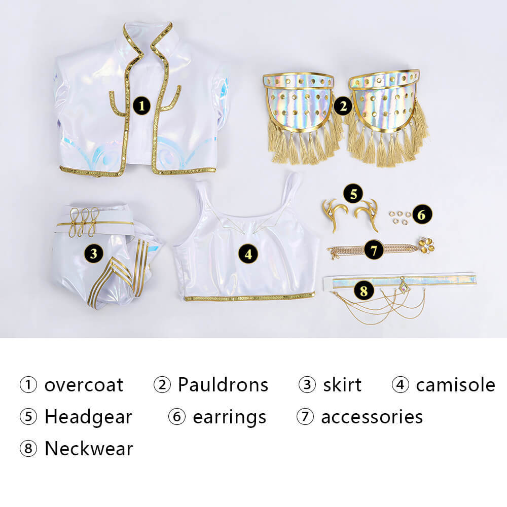 Kpop Demon Hunters Mira What It Sounds Like White Cosplay Costume Top Level Takerlama