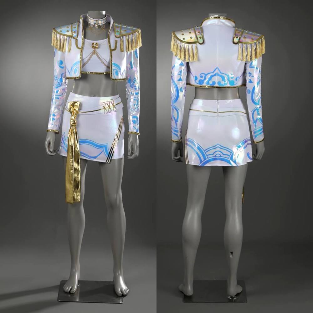 Kpop Demon Hunters Mira What It Sounds Like White Cosplay Costume Top Level Takerlama