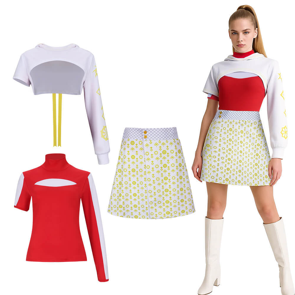 Zombies 4 Dawn of the Vampires Nova Cosplay Costume White Dress Set Adult Takerlama