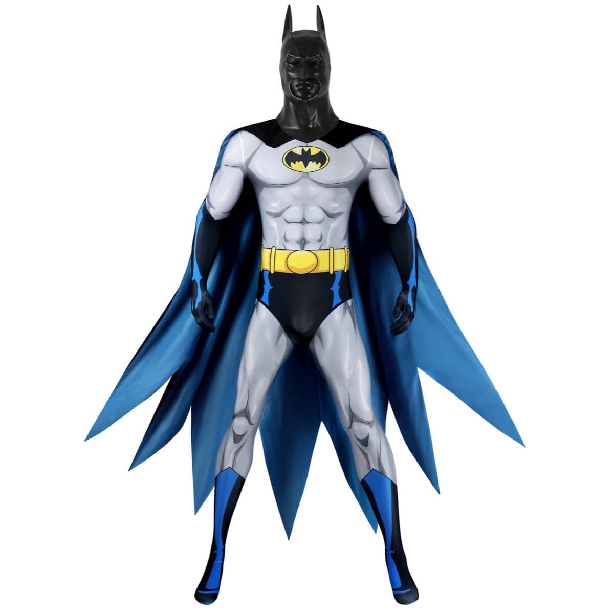 Bruce Wayne 2004 TV Series Cosplay Costume Superhero Jumpsuit Cloak Mask Takerlama