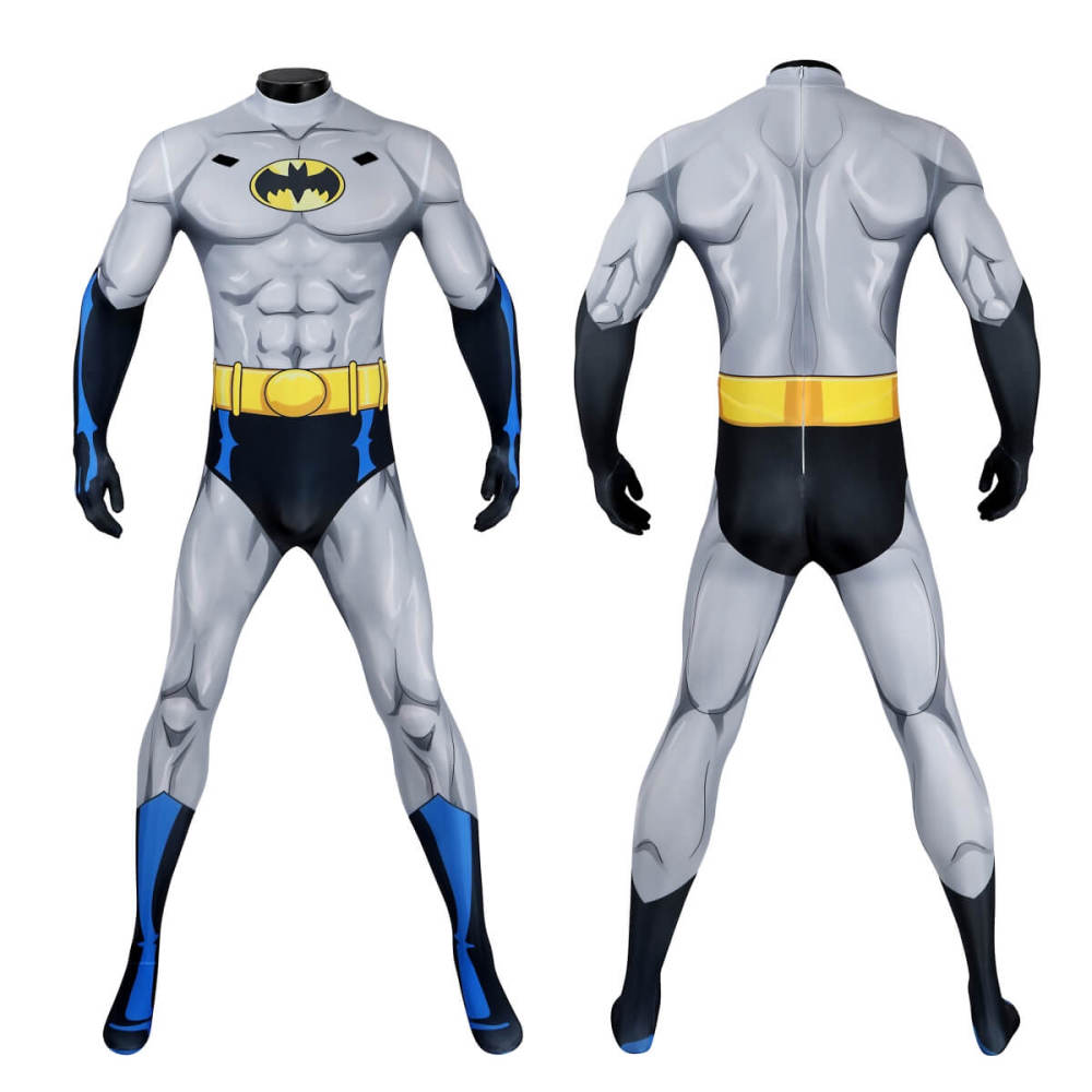 Batman Bruce Wayne 2004 TV Cosplay Costume Superhero Jumpsuit Cloak Mask Takerlama