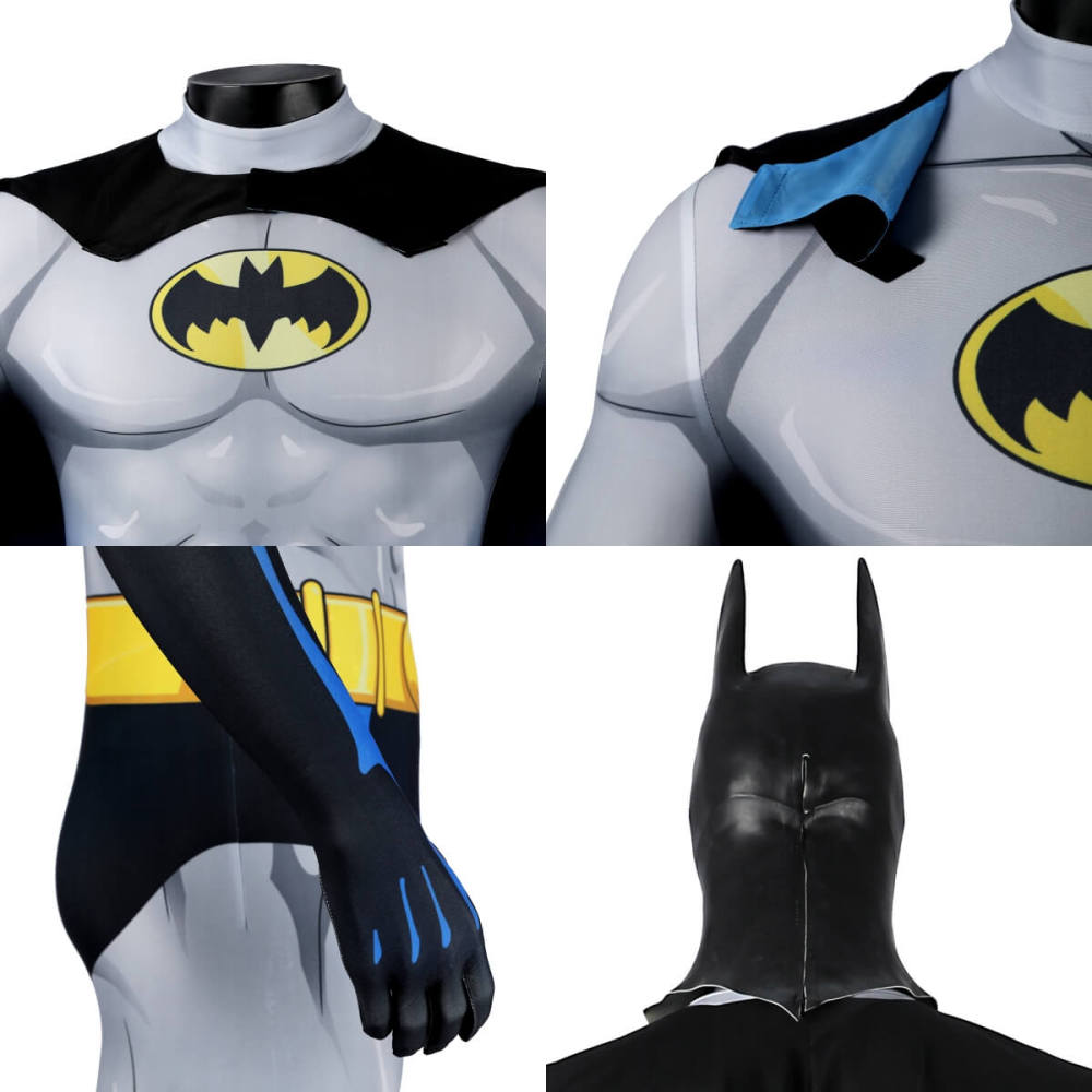 Batman Bruce Wayne 2004 TV Cosplay Costume Superhero Jumpsuit Cloak Mask Takerlama