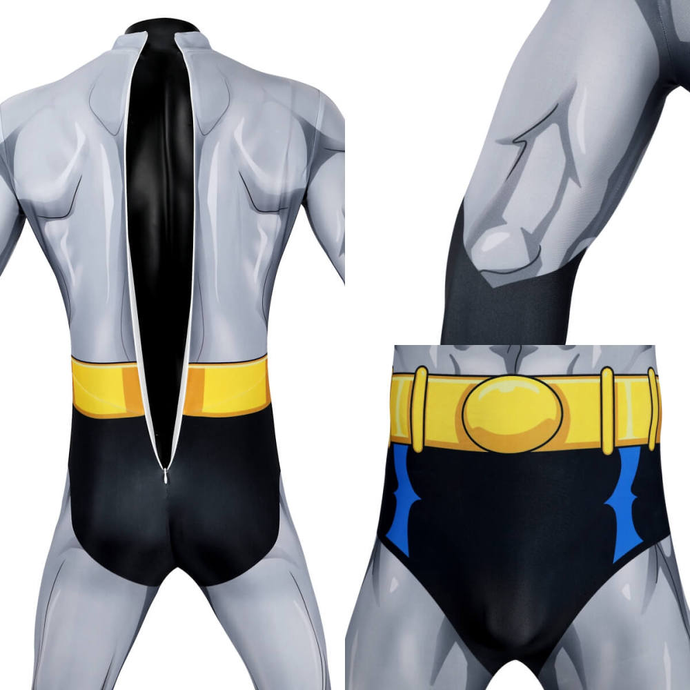 Batman Bruce Wayne 2004 TV Cosplay Costume Superhero Jumpsuit Cloak Mask Takerlama