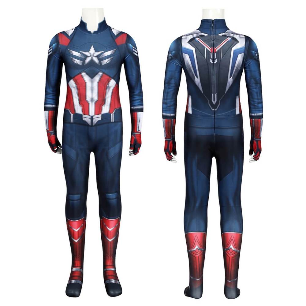 Kids Captain America Brave New World Sam Wilson Cosplay Costume 3D Print Bodysuit Takerlama