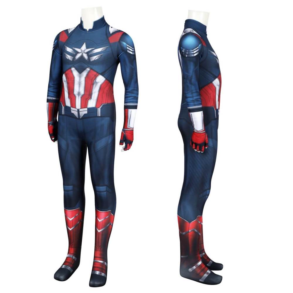 Kids Captain America Brave New World Sam Wilson Cosplay Costume 3D Print Bodysuit Takerlama