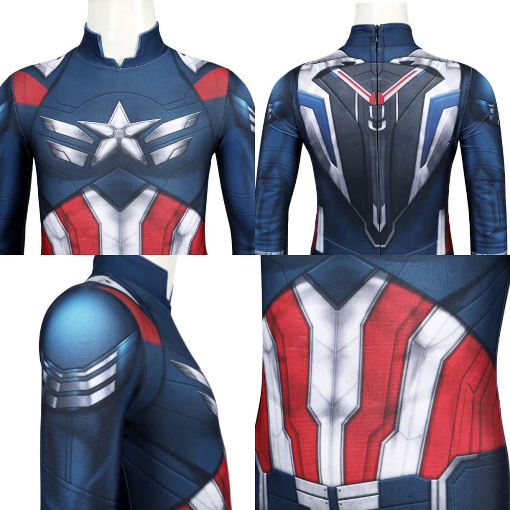 Kids Captain America Brave New World Sam Wilson Cosplay Costume 3D Print Bodysuit Takerlama