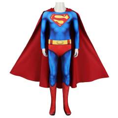 Kids Clark Kent Cosplay Costume Superhero Man 1978 Jumpsuit Cloak Takerlama