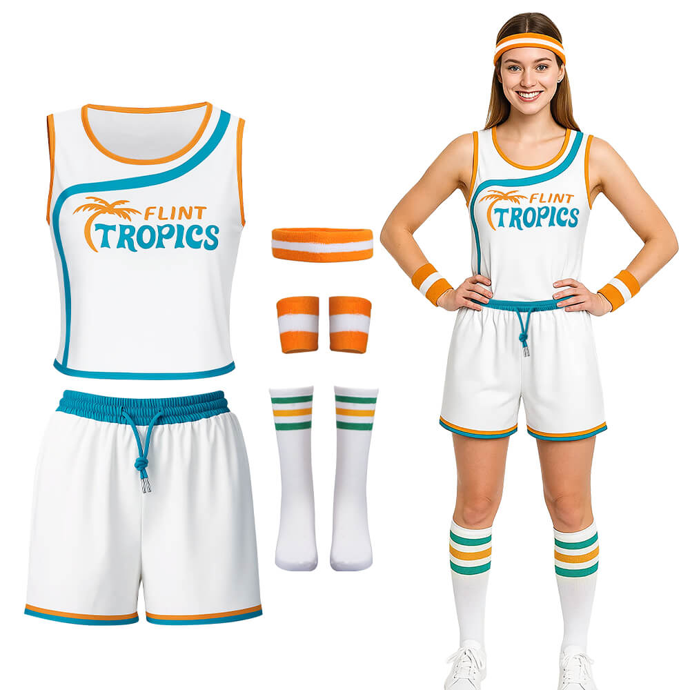 Semi-Pro Jackie Moon Flint Tropics Cheerleader Uniform Cosplay Costume for Women  Takerlama