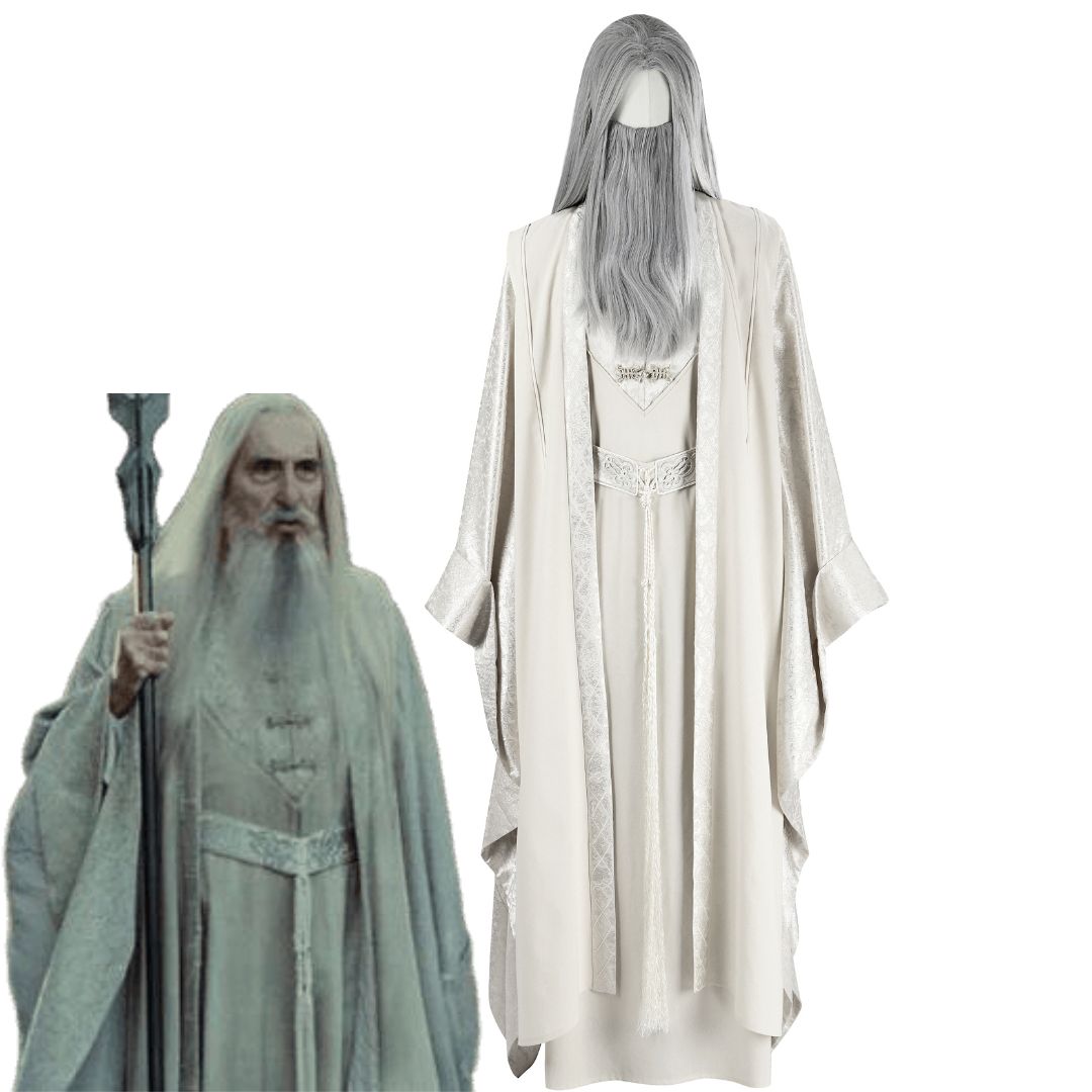 LOTR Saruman the White Cosplay Costume Wizards Halloween Party Outfits Men Takerlama