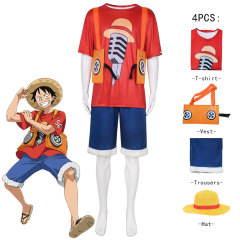 Anime Film Red 2022 Monkey D. Luffy Cosplay Costume Hat Takerlama