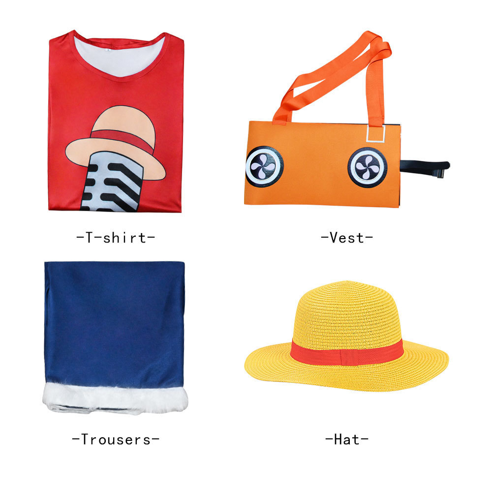 Anime Film Red 2022 Monkey D. Luffy Cosplay Costume Hat Takerlama