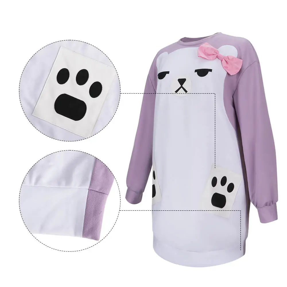 Hunters Cosplay Mira kostuum Anime sweatshirt dames lila pyjama met Hunters Cosplay Mira kostuum Anime sweatshirt dames lila pyjama met