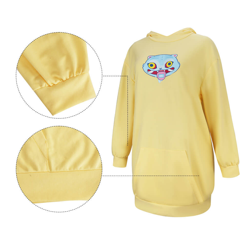 Kpop Demon Hunters Zoey Derpy Tiger Hoodie Cosplay Costume Takerlama