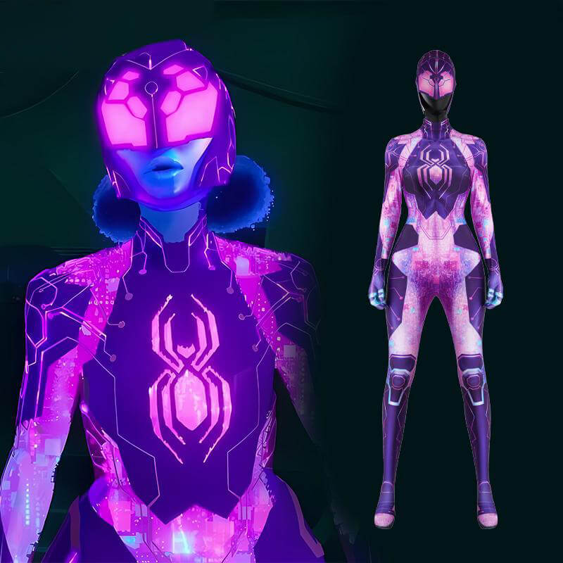 Spider-Byte Margo Kess Cosplay Costume Spider-Man Across the Spider-Verse Jumpsuit Mask Takerlama