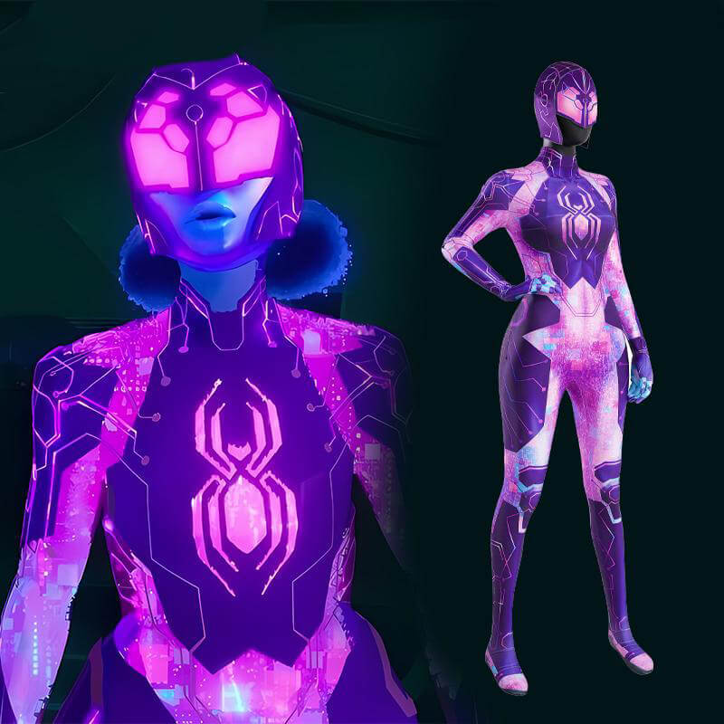 Spider-Byte Margo Kess Cosplay Costume Spider-Man Across the Spider-Verse Jumpsuit Mask Takerlama