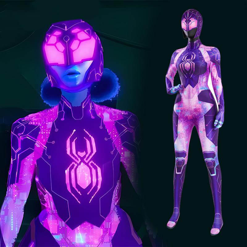 Spider-Byte Margo Kess Cosplay Costume Spider-Man Across the Spider-Verse Jumpsuit Mask Takerlama