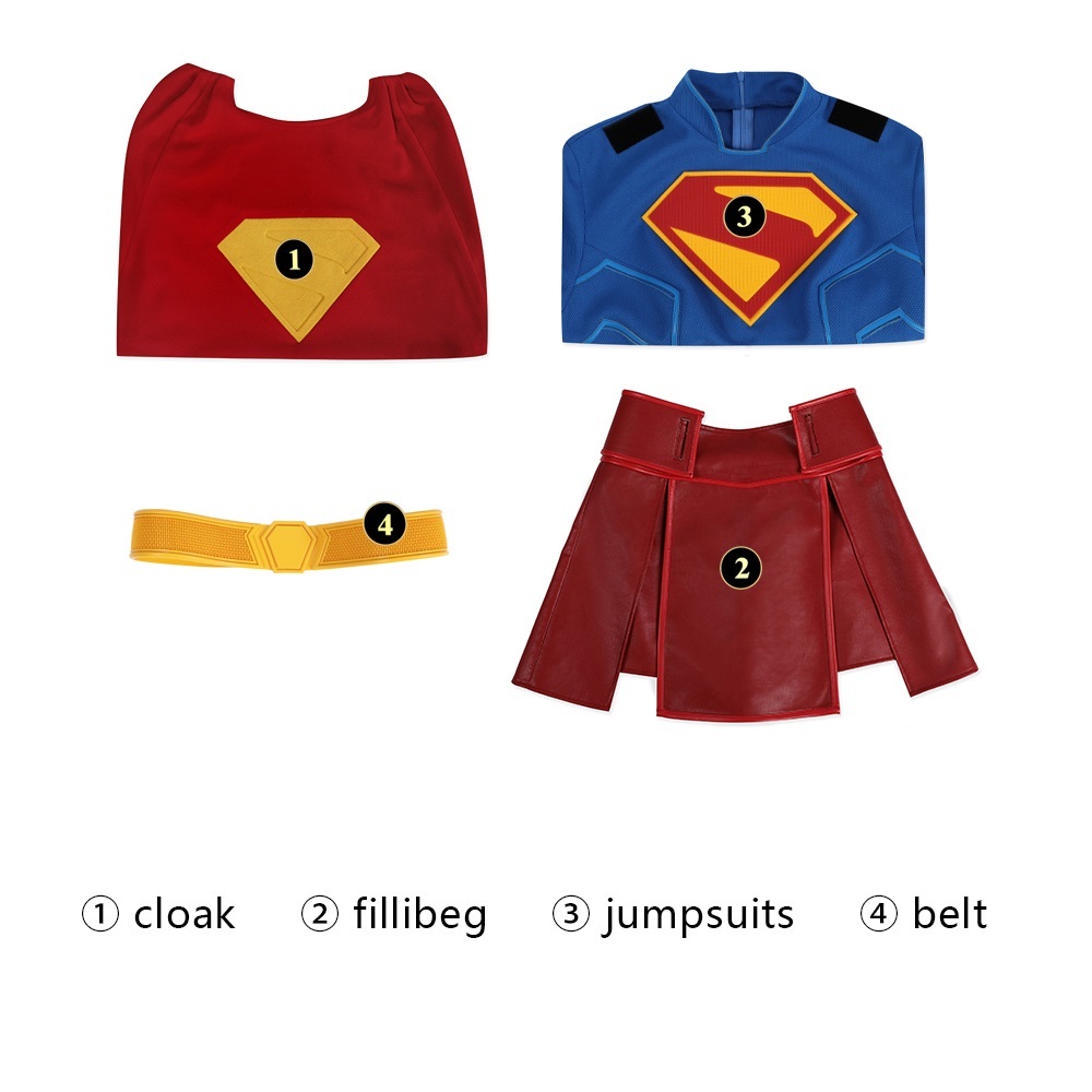 Superman Legacy Supergirl Cosplay Costume 2025 Movie Kara Zor-El Superheroe Jumpsuit Cloak Takerlama
