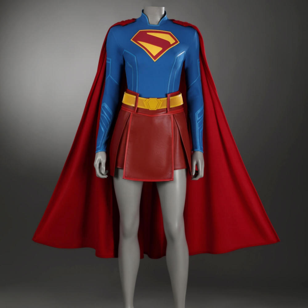 Superman Legacy Supergirl Cosplay Costume 2025 Movie Kara Zor-El Superheroe Jumpsuit Cloak Takerlama