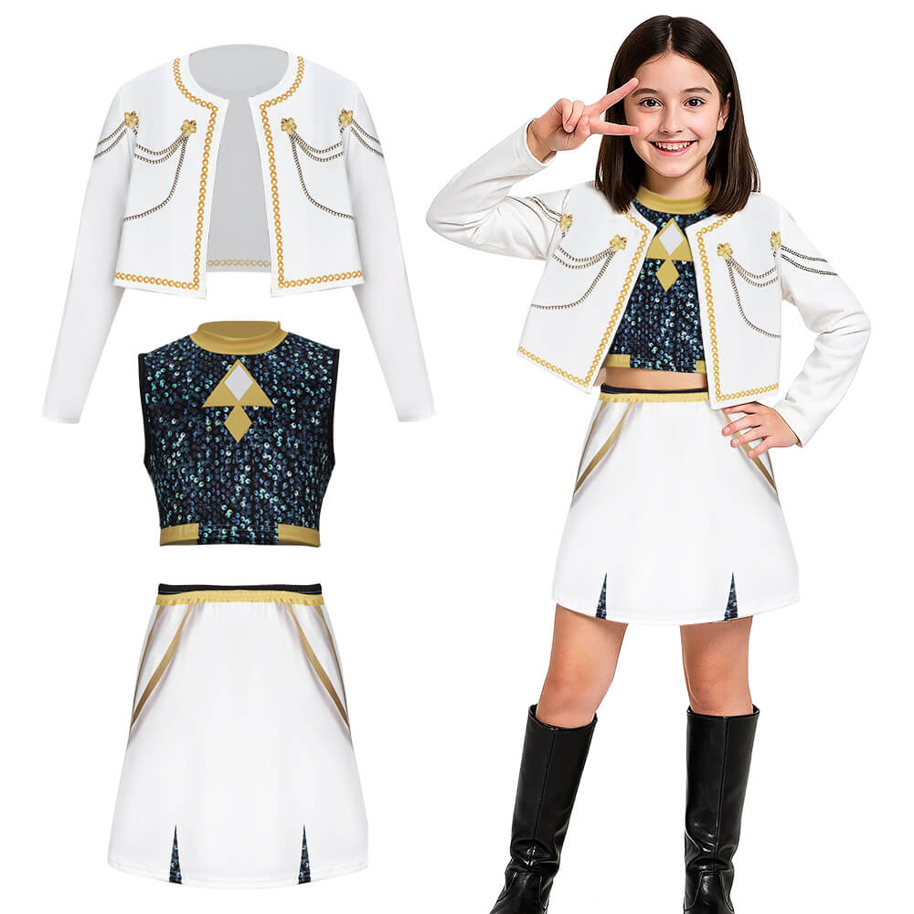 Costume K-pop Zoey Cosplay Pour Fille - Déguisement Chanteuse Pop Avec Perruque - Pour Halloween, Spectacle, Anniversaire