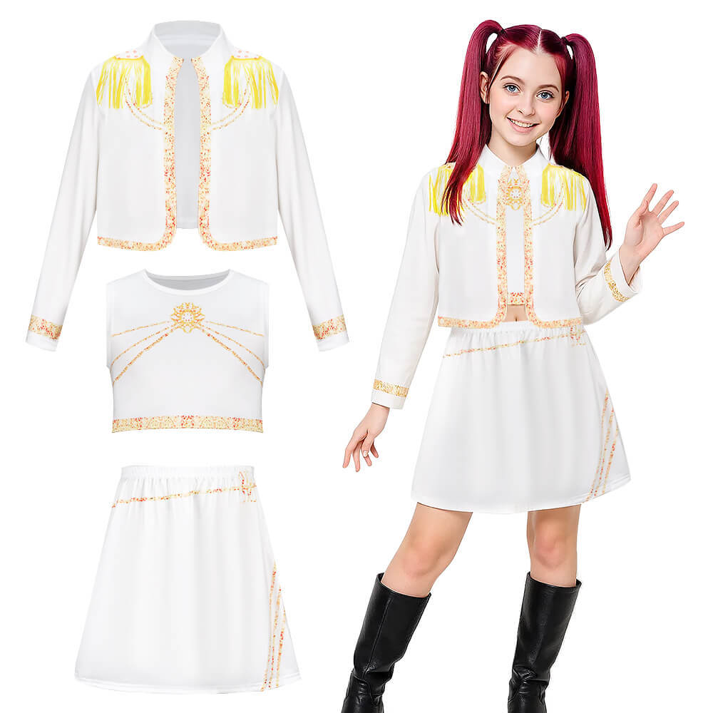 Child Kpop Demon Hunters Mira White Golden Stage Costume Takerlama
