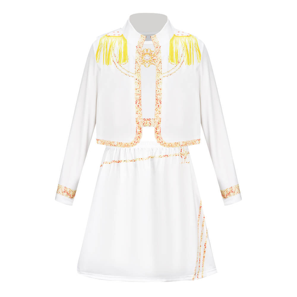 Child Kpop Demon Hunters Mira White Golden Stage Costume Takerlama