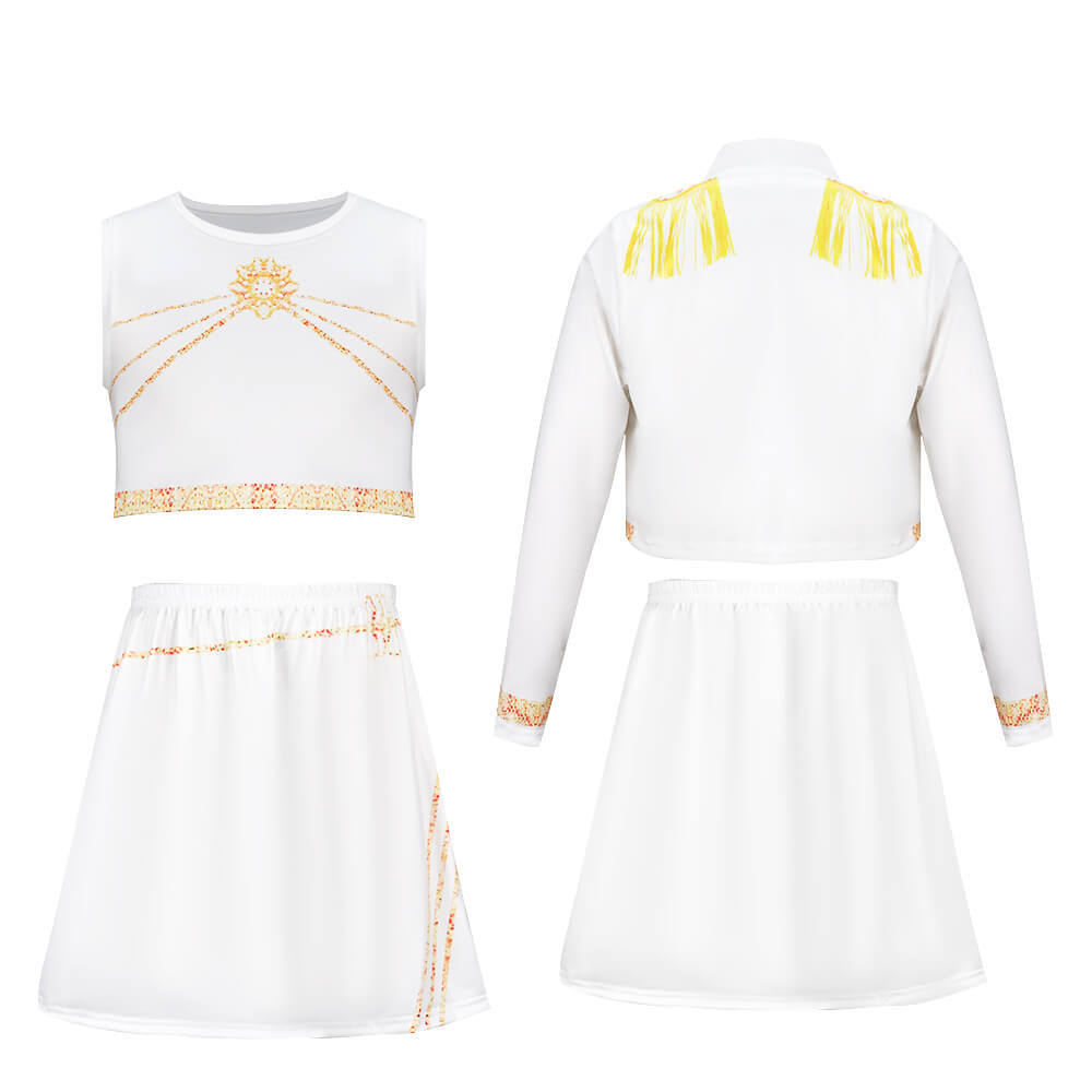 Child Kpop Demon Hunters Mira White Golden Stage Costume Takerlama