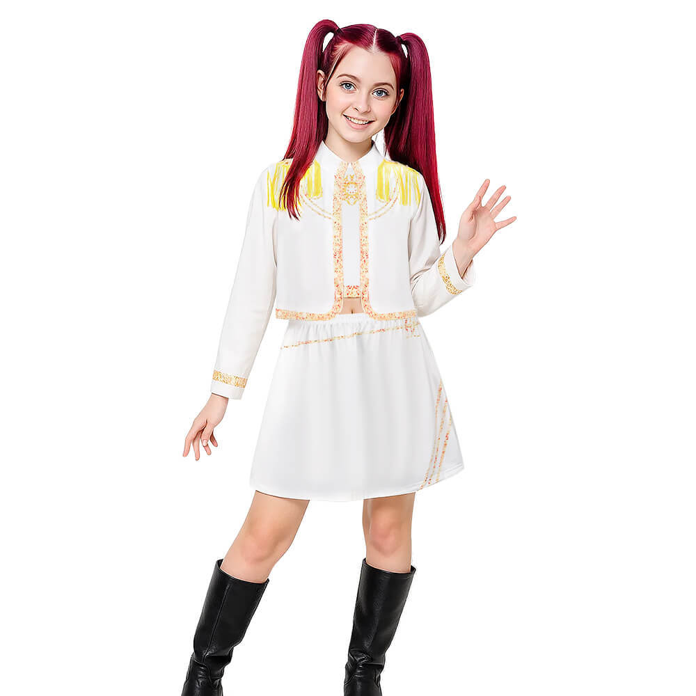 Child Kpop Demon Hunters Mira White Golden Stage Costume Takerlama