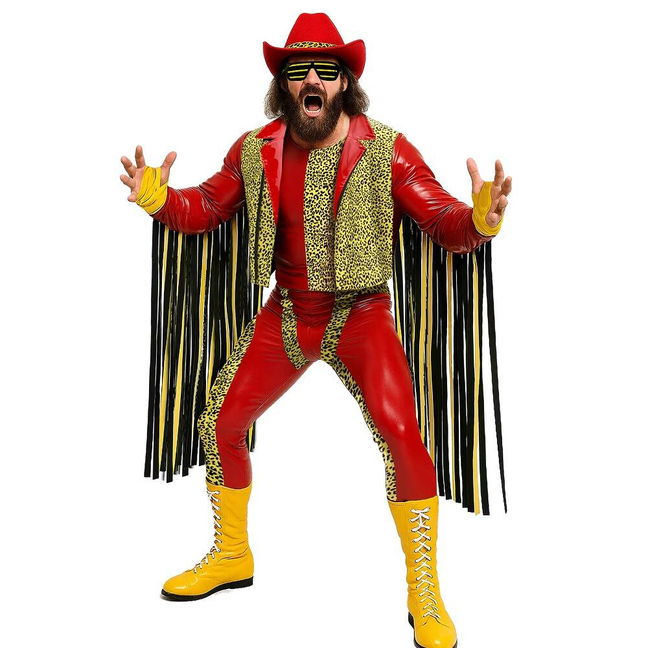 Macho Man Randy Savage Cosplay Costume WWE Wrestling Randall Mario Poffo Outfits In Stock Takerlama