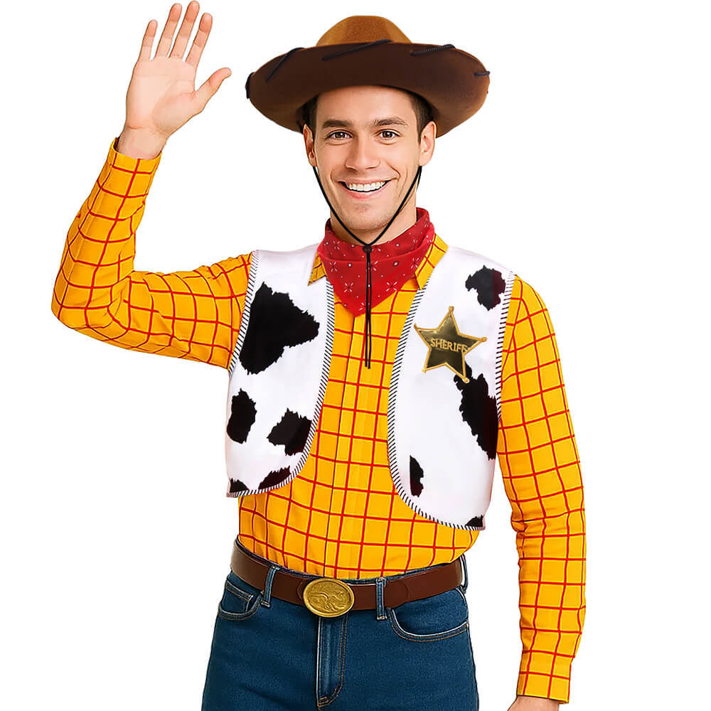 Toy Story Woody Cowboy Costume Adult Halloween Cosplay Outfits With Hat In Stock Takerlama