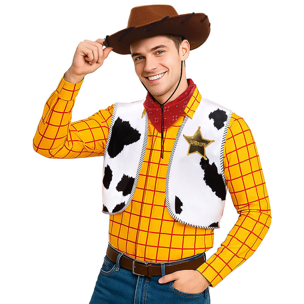Toy Story Woody Cowboy Costume Adult Halloween Cosplay Outfits With Hat In Stock Takerlama