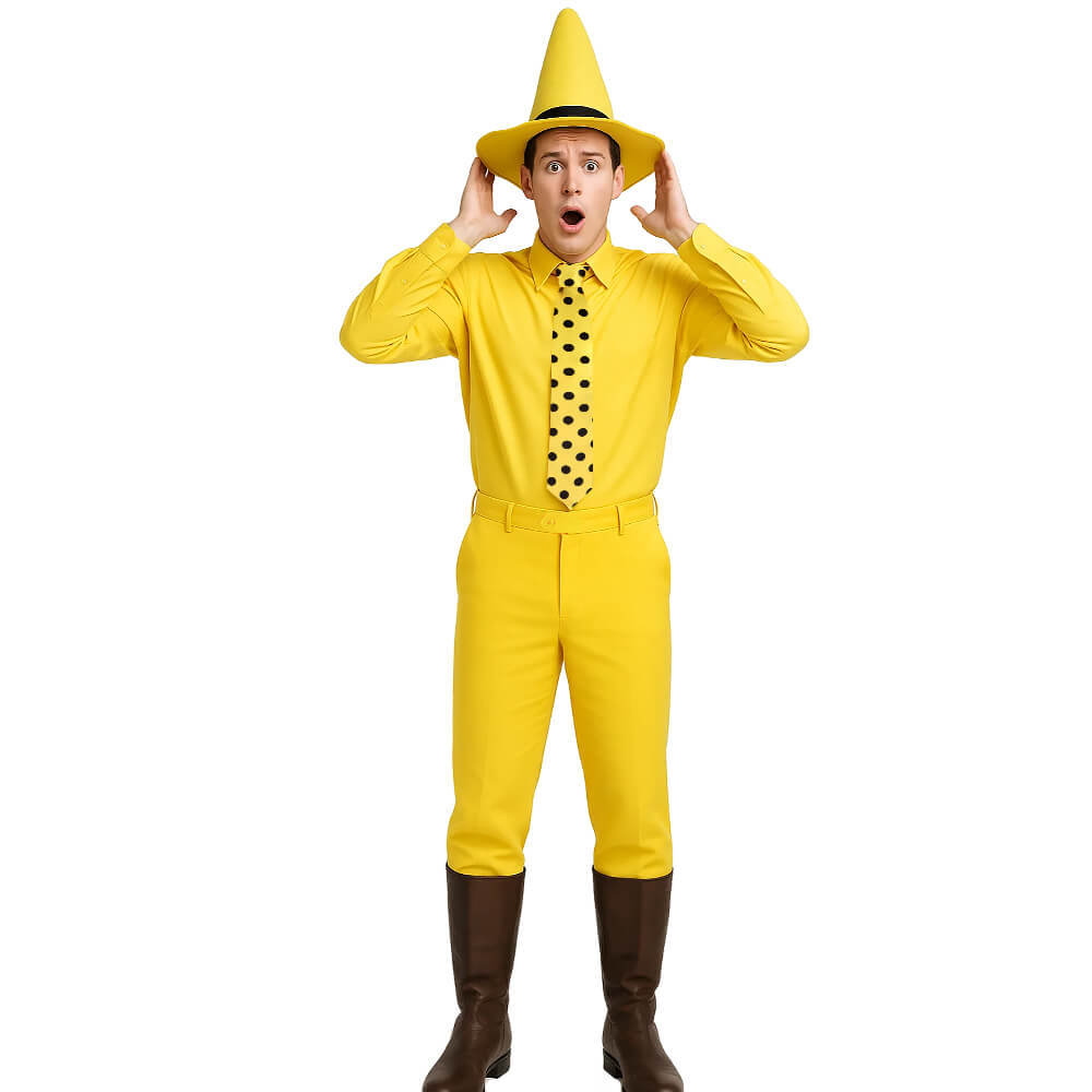 Adult Curious George Person in the Yellow Hat Ted Costume In Stock-Takerlama