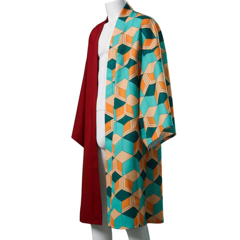 Adult Tomioka Giyuu Plaid Cloak Demon Slayer Kimetsu no Yaiba Kimono In Stock