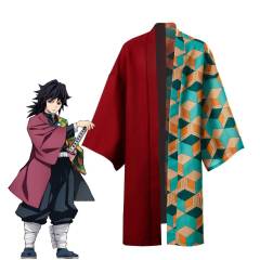 Adult Tomioka Giyuu Demon Plaid Cloak Slayer Cosplay Costumes In Stock