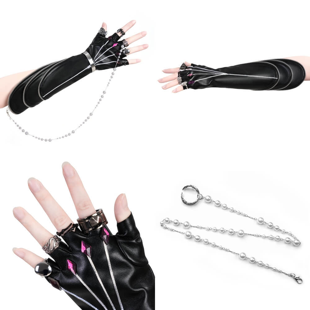 Deluxe Kpop Demon Hunters Rumi Black Battle Suit Halloween Cosplay Costume Takerlama