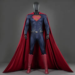 Clark Kent Cosplay Costume Movie Steel Man Jumpsuit Cloak Boots Deluxe Takerlama In Stock