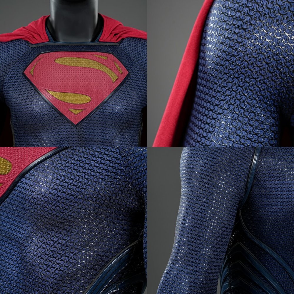 Movie Clark Kent Cosplay Costume Man of Steel Jumpsuit Cloak Boots Deluxe Takerlama