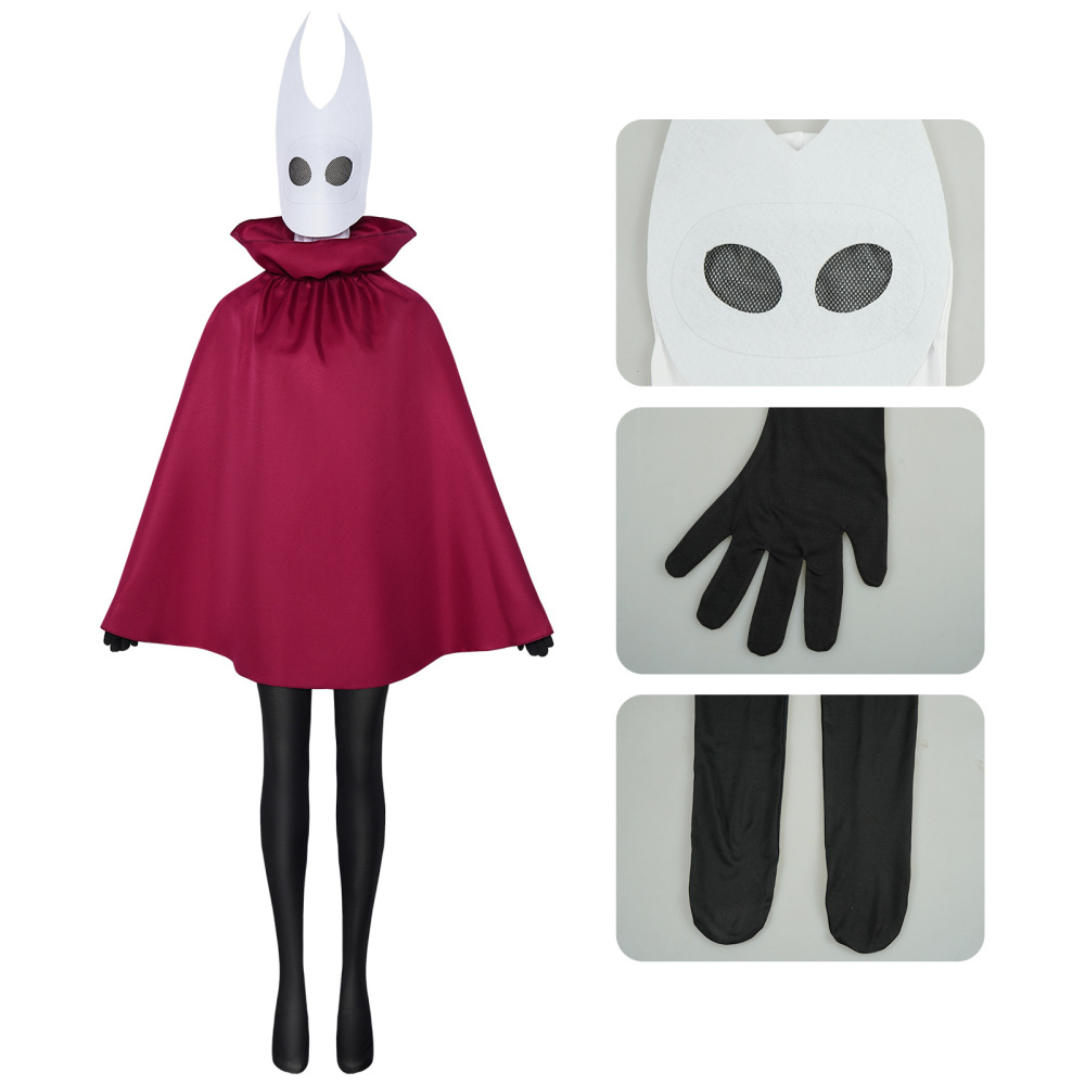 Hollow Knight Silksong Hornet Cosplay Costume Halloween Party Princess Jumpsuit Cloak-Takerlama