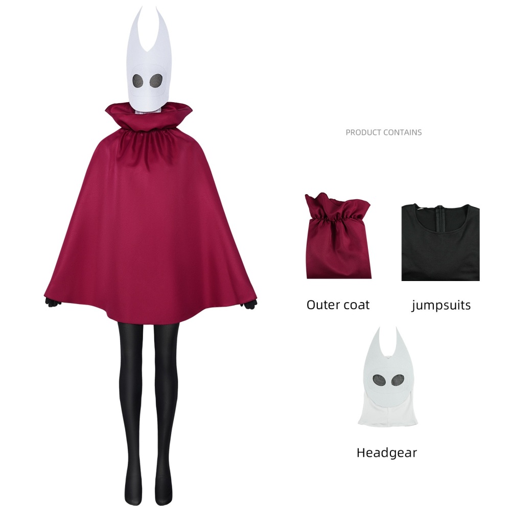 Hollow Knight Silksong Hornet Cosplay Costume Halloween Party Princess Jumpsuit Cloak-Takerlama