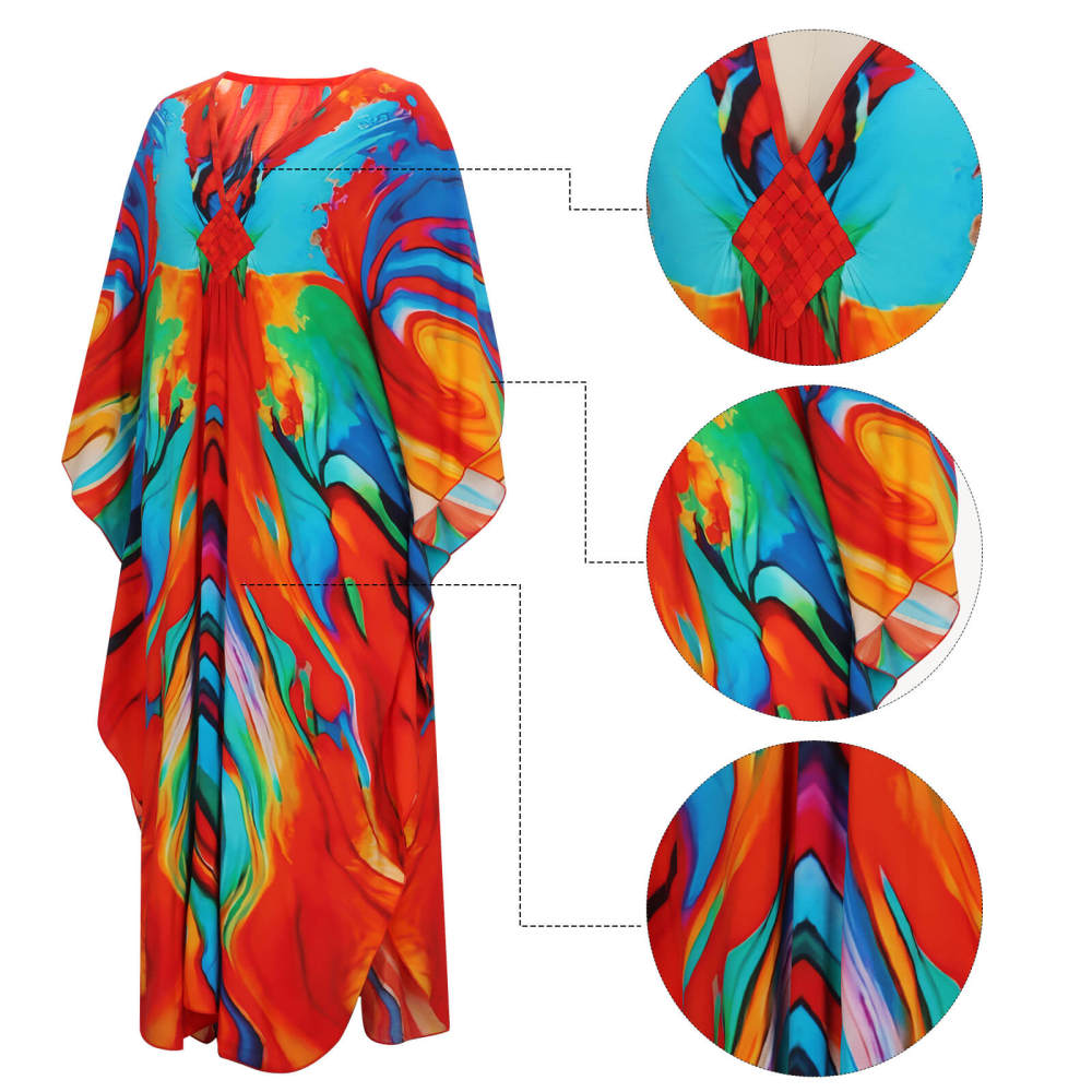 Mrs Roper Landlady Cosplay Costume Women's Print Caftan Dresses Jewelry Wig Sunglass Takerlama