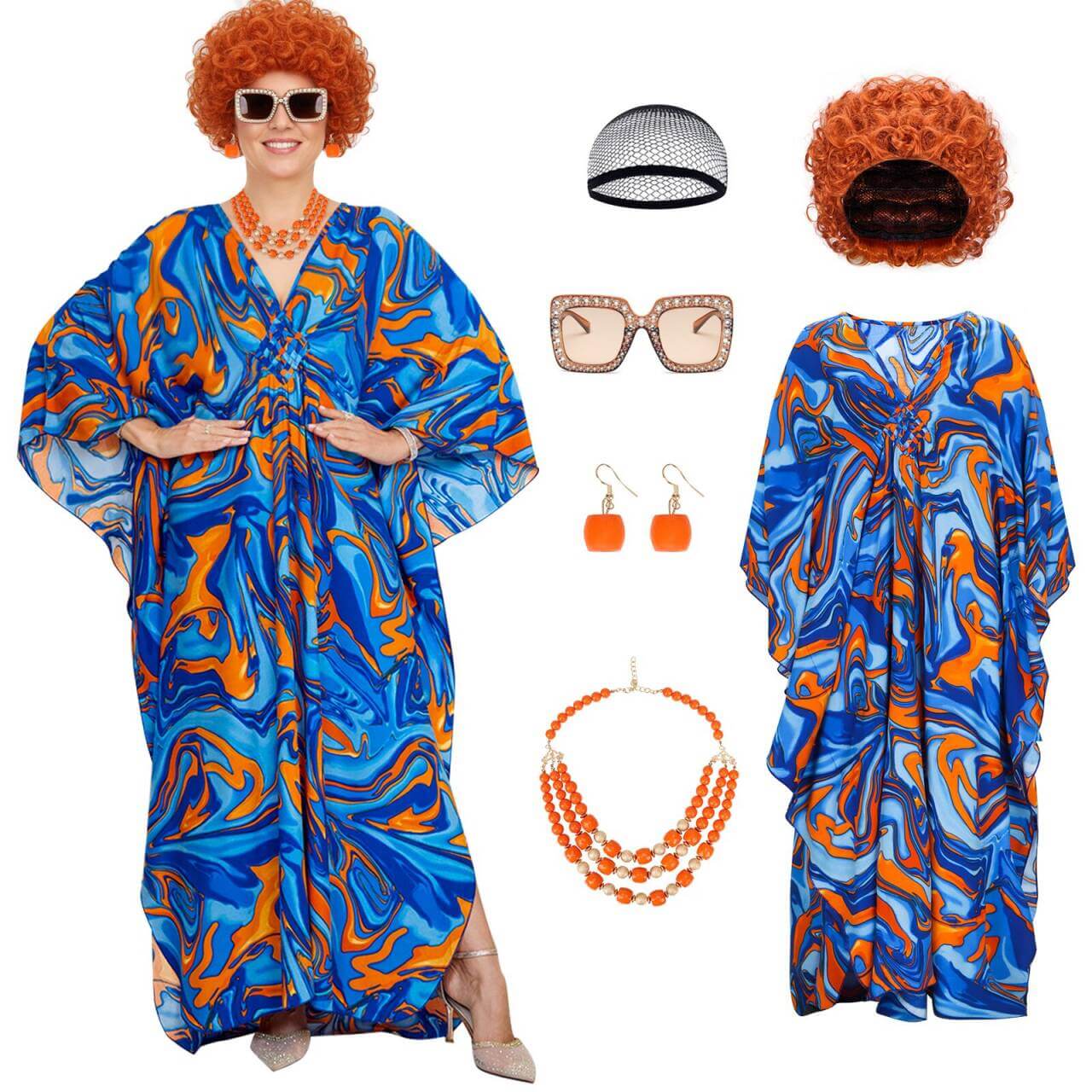 Plus Size Mrs Roper Helen Landlady Cosplay Costume 6pcs Takerlama-Three's Company