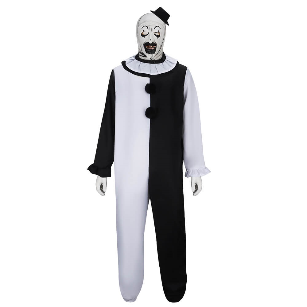 Terrifier Halloween Costume Art the Clown Cosplay Outfits the Killer Clown Jumpsuit Mask In Stock-Takerlama