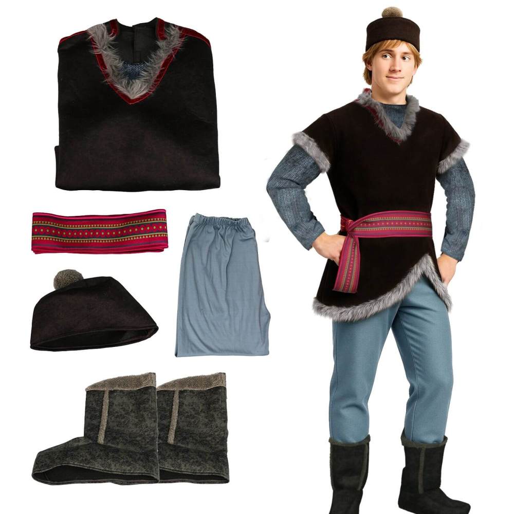 Adult Frozen Kristoff Bjorgman Iceman Halloween Cosplay Costume In Stock-Takerlama