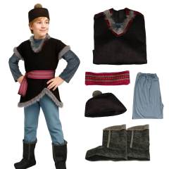 Child Frozen Kristoff Bjorgman Iceman Cosplay Costume Movie Boy's Gifts-Takerlama