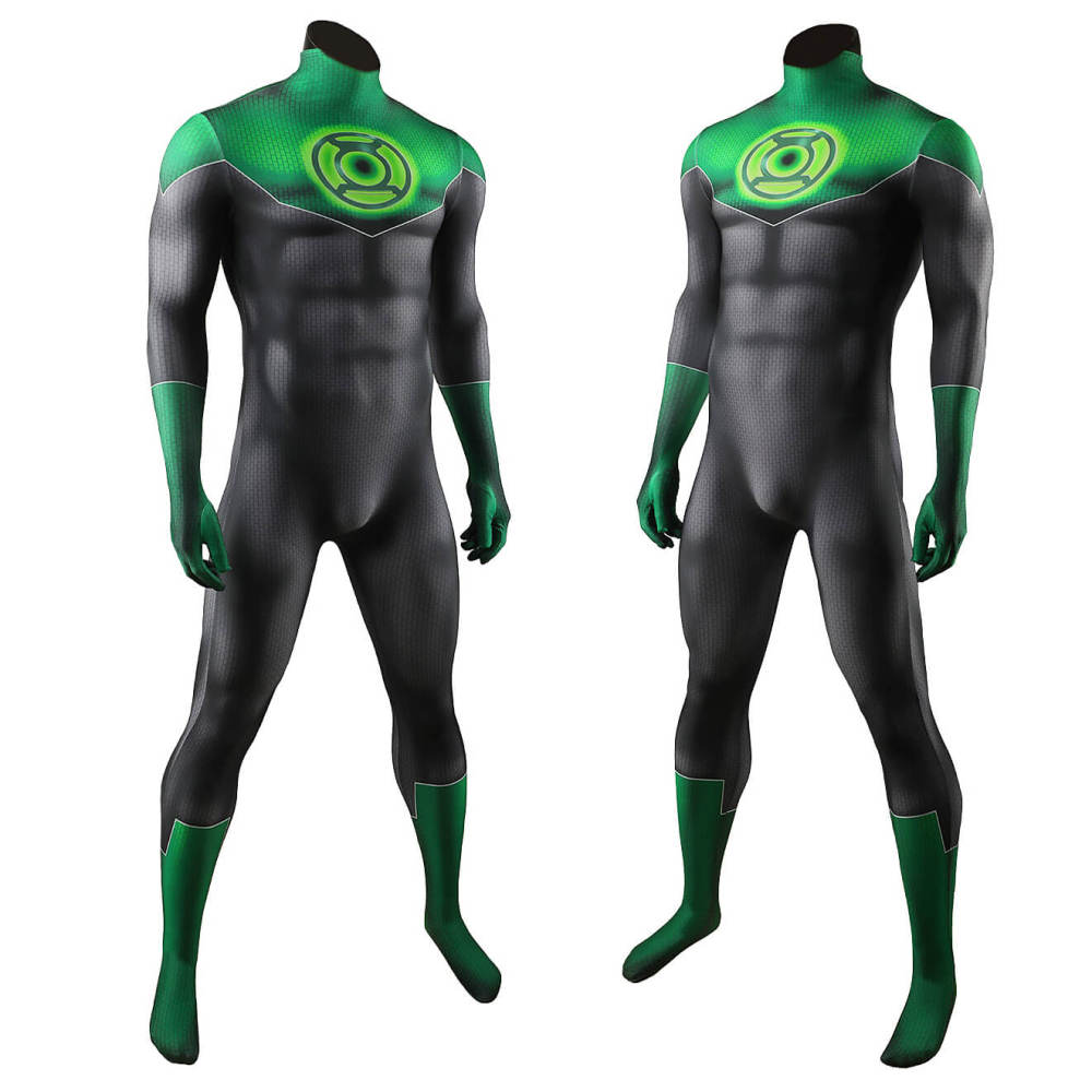 Green Lantern John Stewart Halloween Cosplay Costume Superhero 3D Print Bodysuit Takerlama